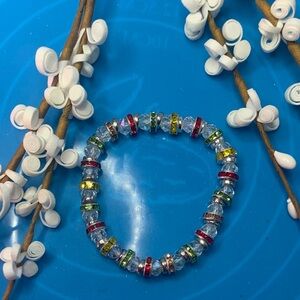 Rhinestone studded rings in Christmas Bracelet